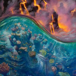 Shivan Reef (Variant) - Dominaria United MtG Art