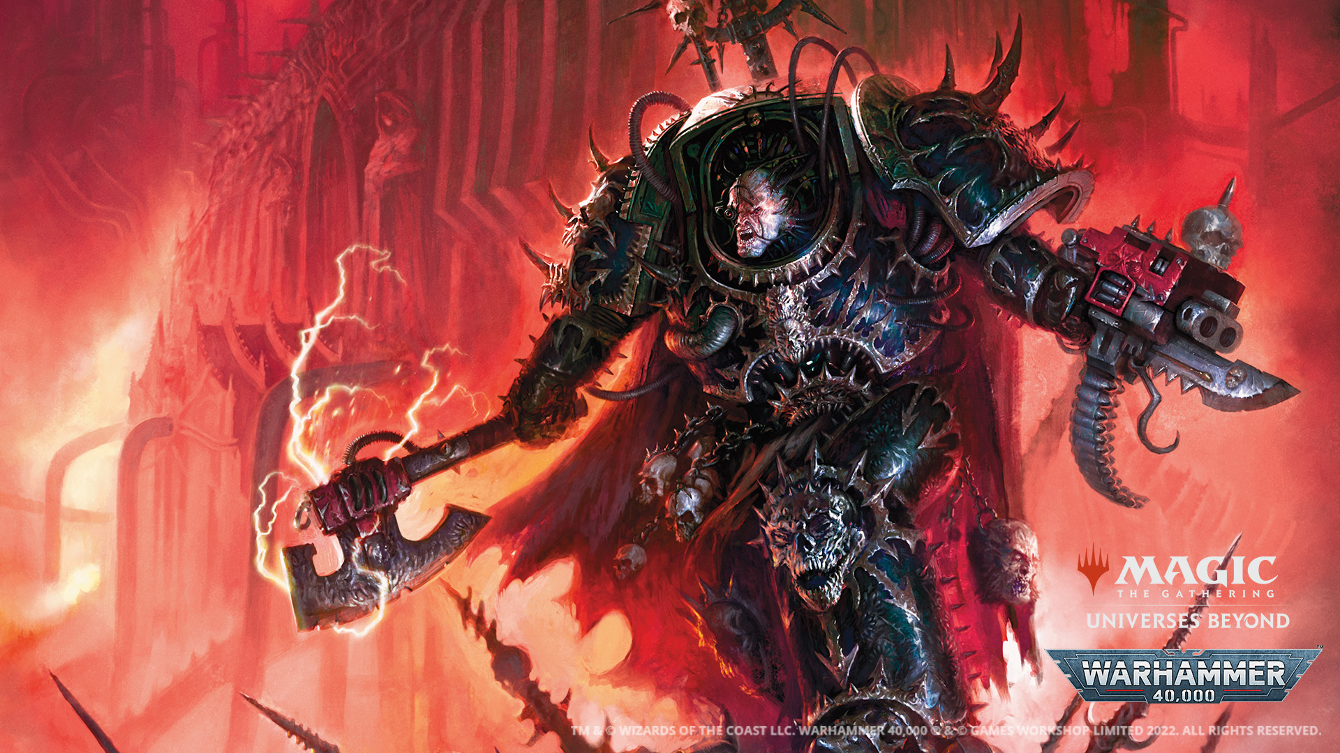 Chaos Terminator Lord MtG Art from Warhammer 40000 Set by Games