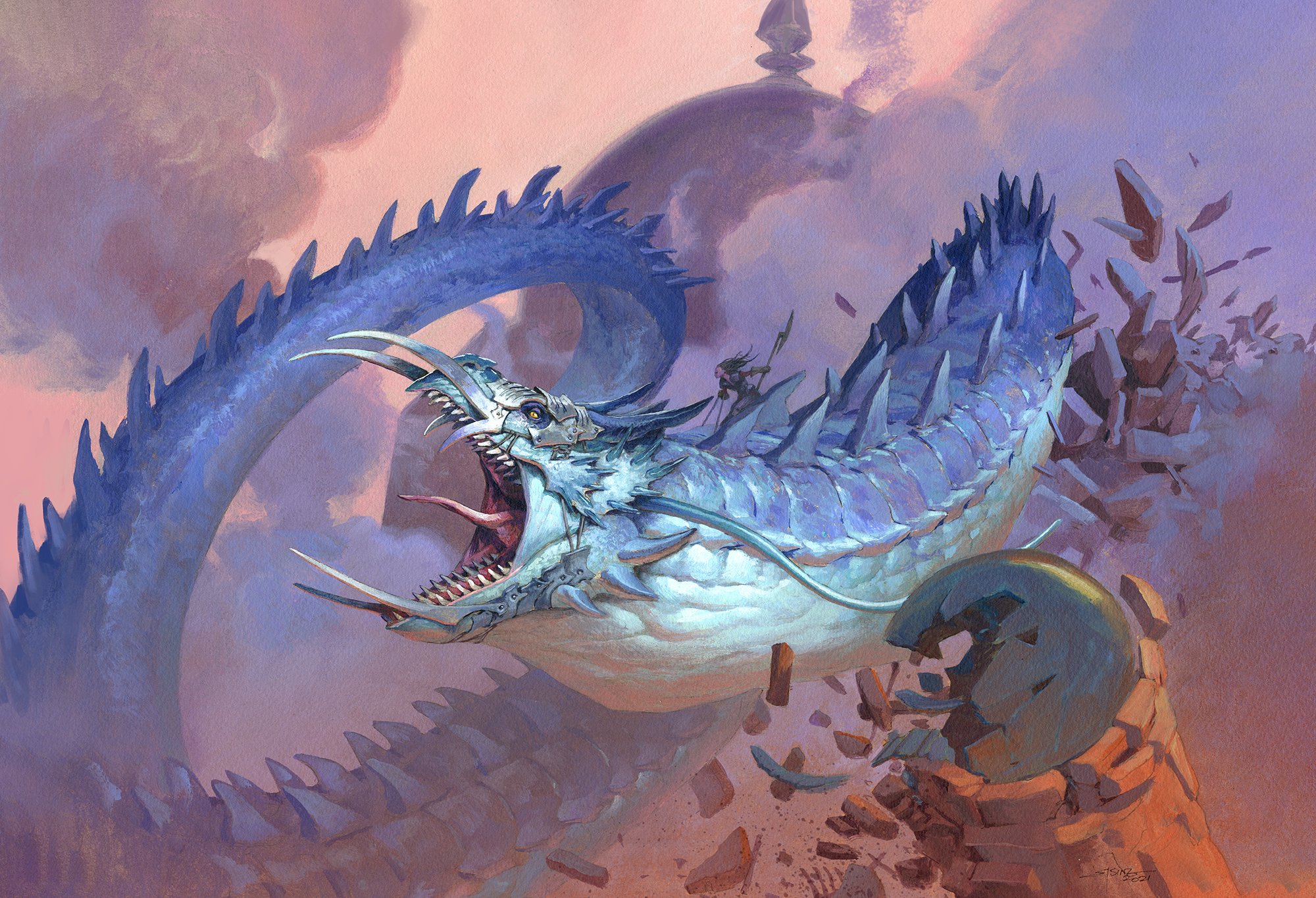 Sarinth Greatwurm - The Brothers' War MtG Art