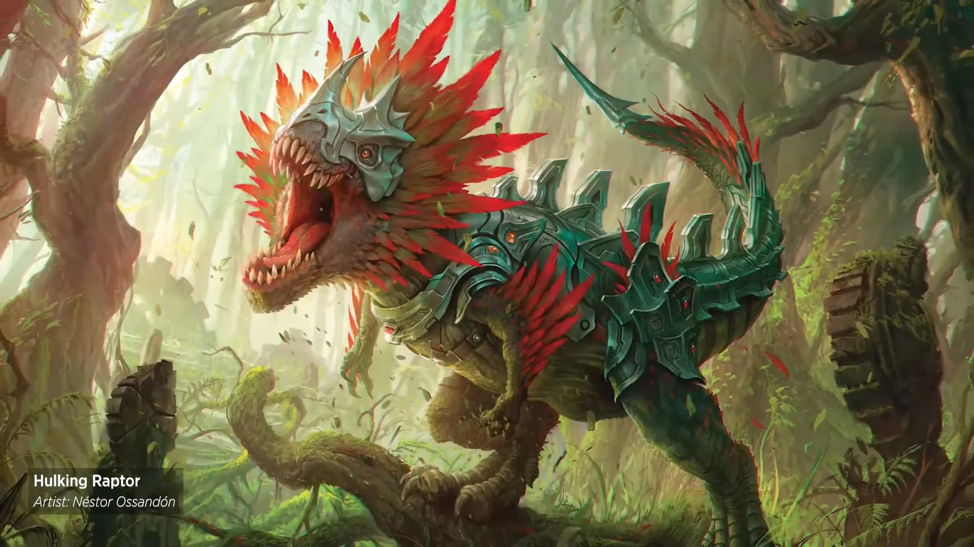 Hulking Raptor MtG Art from The Lost Caverns of Ixalan Set by Nestor