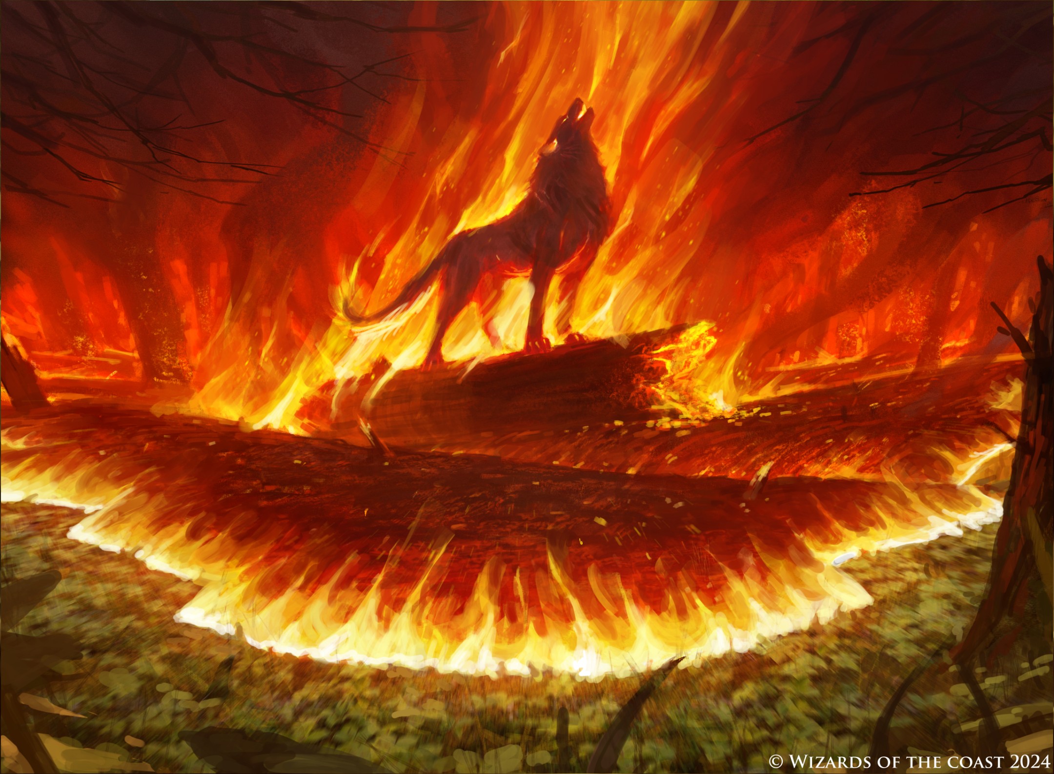 Wildfire Howl MtG Art from Bloomburrow Set by Manuel Castañón - Art of ...